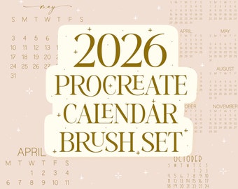 2026 Calendar Brush Stamps for Procreate: Modern, Classic, Fun (Digital Download)