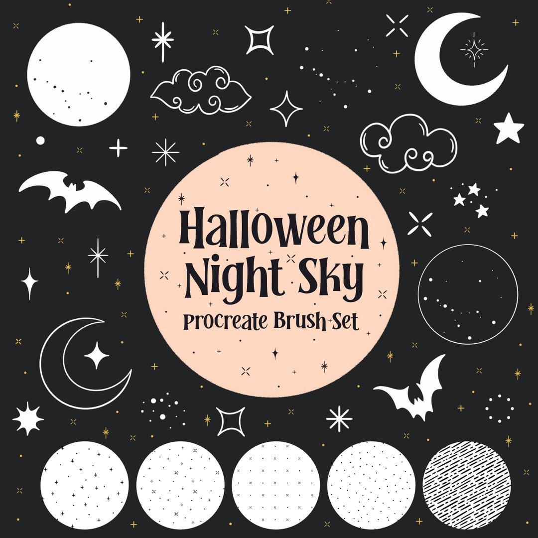 Halloween Night Sky Stamp Brush Set for Procreate (digital Download) - Etsy