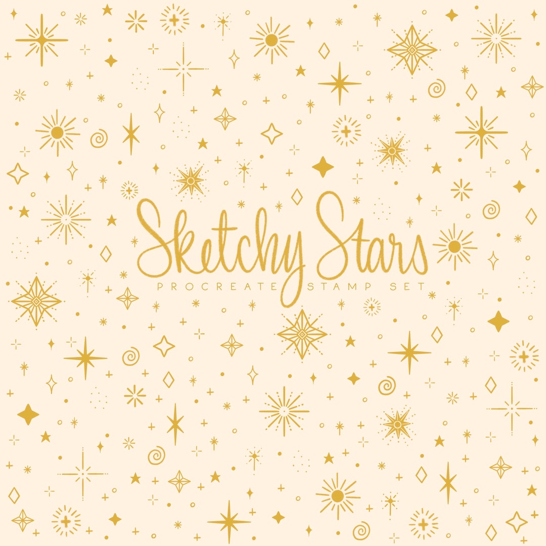 Sketchy Stars | A Hand Drawn Procreate Stamp Brush Set | 14 New Brushes ...