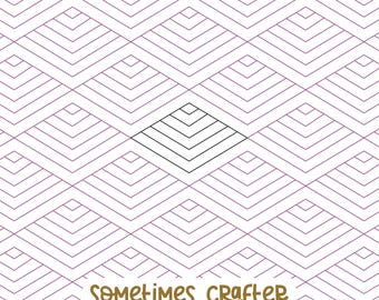 Mid Century Diamonds Longarm Quilting Pantograph: Geometric Edge to Edge (Digital Download)