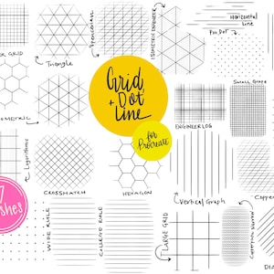 Grid, Dot & Line Procreate Brush Set image 1