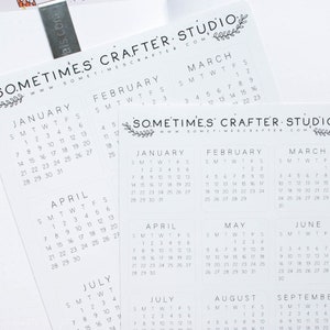 Printable 2024 Modern Minimalist Mini Monthly Calendars 2024 Calendar Sticker Sheet 5x7 4x6 Planner Bijou Bullet Journal image 3