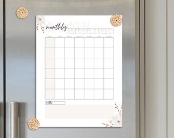 Printable Monthly Planner | Simple Planner | Letter Size | Digital Planner