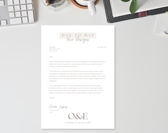 Minimalist Professional Colored Letterhead | Fully Editable Template | Canva Template | Digital Template | Letterhead Canva