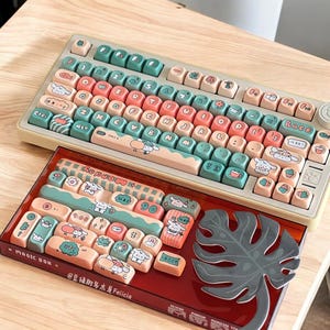 Porte-clés vert kaki Working Puppy | Ensemble de capuchons de touche Profile MOA | Matériau PBT | Keycaps pour commutateur MX | Ensemble de protège-clés artisan clone GMk