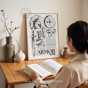 Rüstung Gottes Schrift Wandkunst Taufe Geschenk Schild des Glaubens Bibel Vers Christliches Poster Epheser 6:10 Bild 8