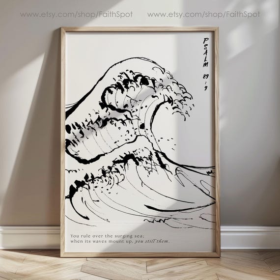 Japanese Wave Art Print: Coastal Beach House Decor (Digital Download)