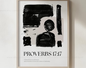 Mid Century Bible Verse Print: Abstract Geometric Art (Digital Download)