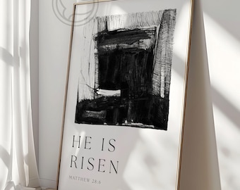 Er ist auferstandenes Poster: Abstrakte christliche Osterdekoration (Digitaler Download)
