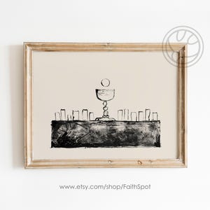 Moderne Abendmahl Kunst Jesus Wandkunst Bibel Illustration mit Eucharistie