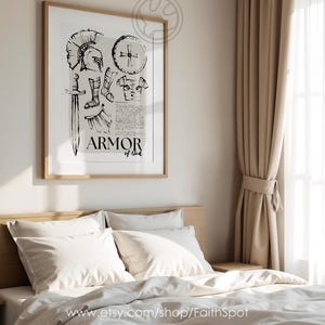 Rüstung Gottes Schrift Wandkunst Taufe Geschenk Schild des Glaubens Bibel Vers Christliches Poster Epheser 6:10 Bild 3