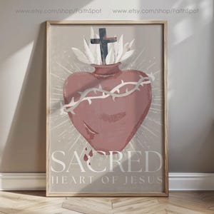 Sacred Heart of Jesus Modern Christian Art Religious Wall Decor Church Wall Art