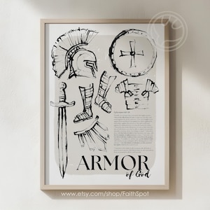 Rüstung Gottes Schrift Wandkunst Taufe Geschenk Schild des Glaubens Bibel Vers Christliches Poster Epheser 6:10