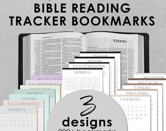 Zestaw zakładek do śledzenia czytania Biblii, zakładki do druku do studiowania Biblii, plik PDF do natychmiastowego pobrania