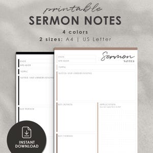 Minimalistische Predigt Notizen Vorlage: Bibel Studien Journal (PDF)