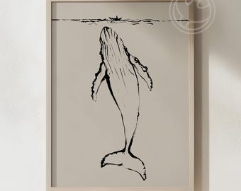 Jona und der Wal-Druck Moderne christliche Kunst Bibel-Vers-Wandkunst