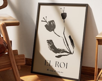 El Roi print bloem muur kunst namen van God christelijke muur decor botanische afdrukbare