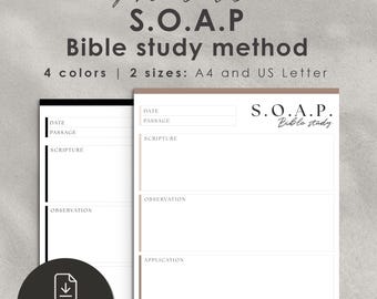 Simple SOAP Bible Study Guide - Printable Template for Everyone, Instructions For Beginners
