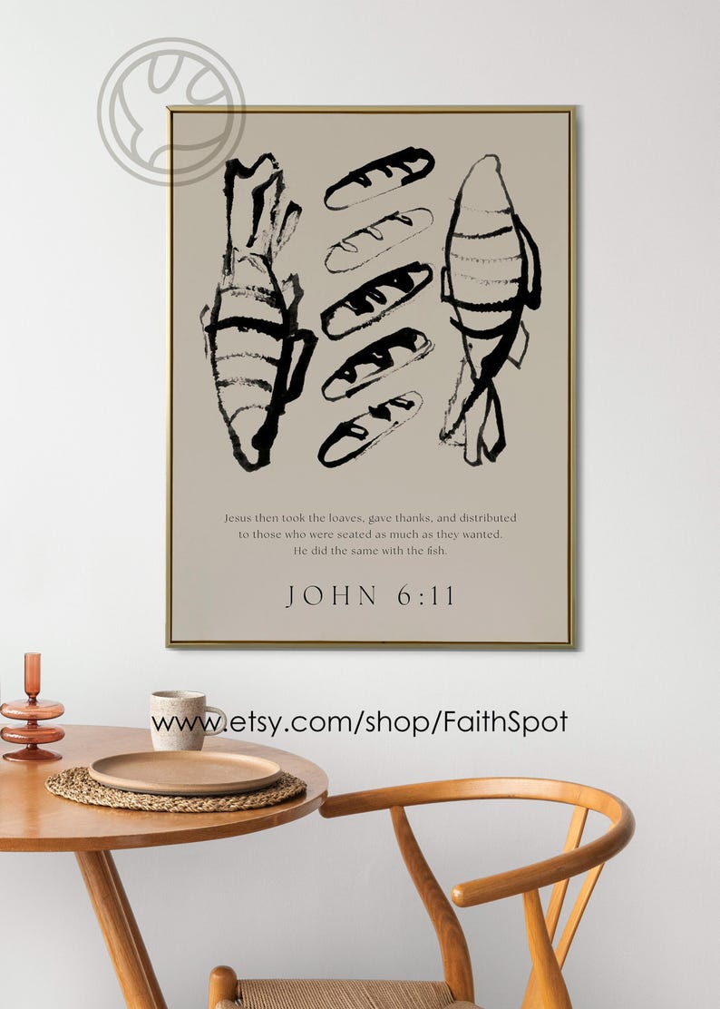 Jesus Feeds 5000 Print: Bible Verse Kitchen Wall Art (digital Download ...