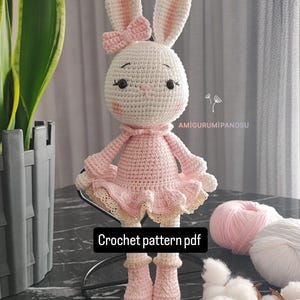 Amigurumi Crochet Bunny Pattern: Rabbit Toy with Bow Tie (PDF Download