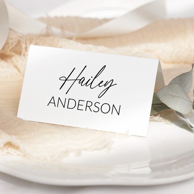 Minimalist Place Cards Table Name Cards Editable Instant Download Wedding Place Cards Printable ...