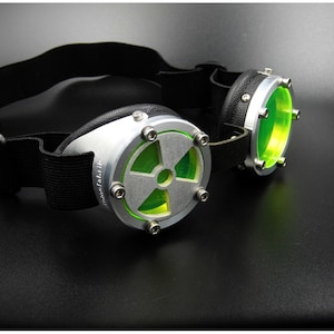 cybergoth cyber punk industrial machined panzer goggles - burning man by night !