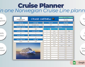 Planificador de Norwegian Cruise Line / Planificador de NCL / Planificador de cruceros / Organizador de cruceros / Lista de verificación de cruceros / Planificador imprimible / Planificador diario