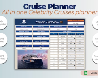 Planificador de cruceros Celebrity / Planificador de viajes de crucero / Organizador de cruceros / Lista de verificación de cruceros / Planificador imprimible / Planificador de cruceros / Planificador diario