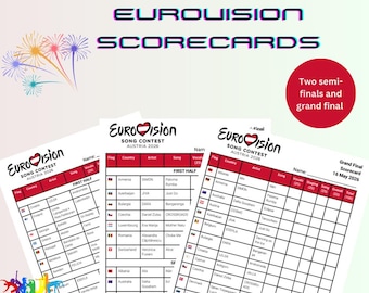 Eurovision scorecard | watch party scoring | Eurovision Austria | Eurovision 2026 | Eurovision songs | digital download | printable | Vienna