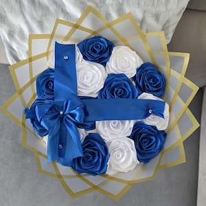 Eternal rose bouquet| blue and white