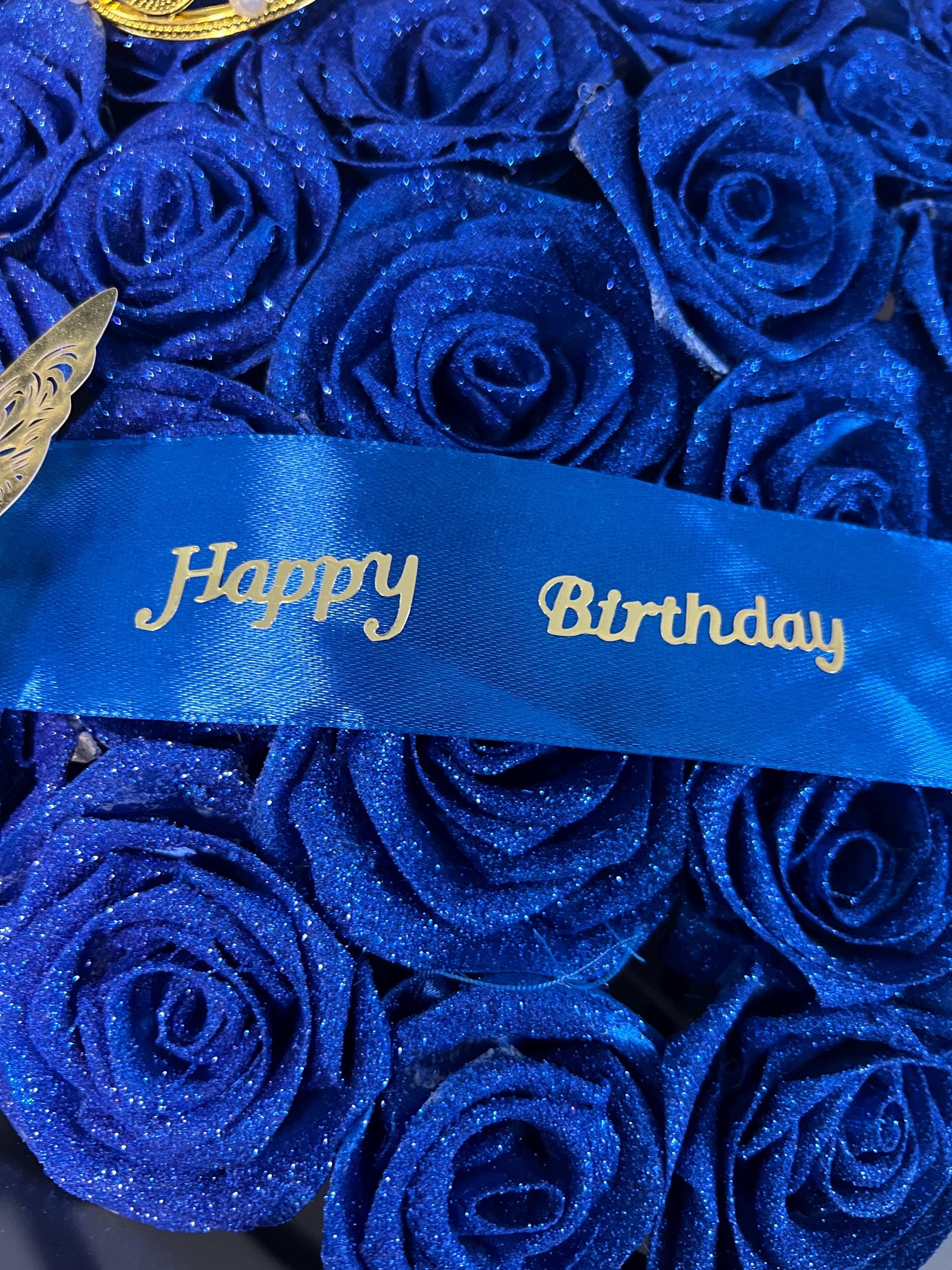 Eternal Rose Bouquet -GLITTER ROSE BLUE Happy Birthday - Etsy