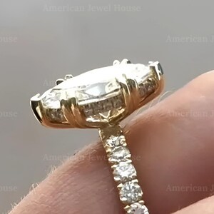 2.0 CT Marquise Cut Moissanite Engagement Ring 14K Yellow Gold Hidden Halo Ring Elongated Marquise Cut Ring Promise Ring Anniversary Ring