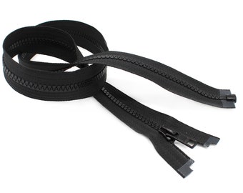 YKK#5 VISLON Molded Plastic Teeth Medium Weight Separating Sports Jacket Zipper Color Black or White Available in Lengths 3&quot; - 36&quot; by Each