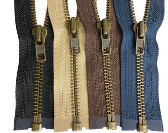 YKK #10 Brass Metal Separating Zippers Extra Heavy Duty Jacket Made in USA