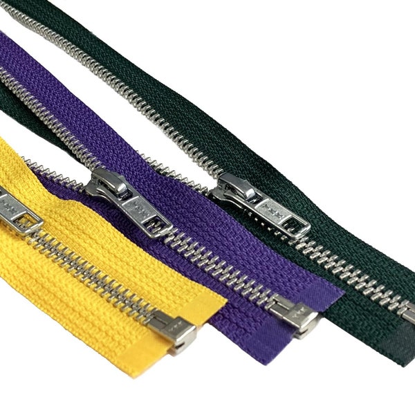 23"  Ykk Jacket Zippers WHOLESALE- YKK-23 inch  Zipper YKK Number 5 Aluminum Metal  - Medium Weight  - Separating -  Choose your own colors