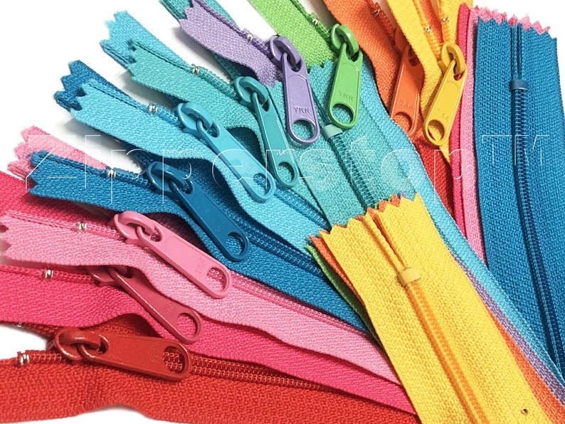 10pcs YKK 4.5 Handbag Zipper Assorted Season Colors with Extra-Long Pull Non-Lock Closed End image 1