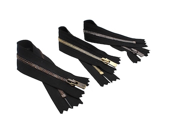 YKK #2 Lightweight Excella High End Closed Bottom Zippers - Black Tape - One Zipper Per Pack