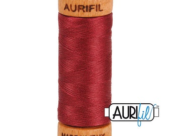 Aurifil 80wt Egyptian Cotton Thread, 300 Yards Small Wooden Spools Made in Italy by Each -Choice of Colors 2410 Pale Pink - 2605 Grey