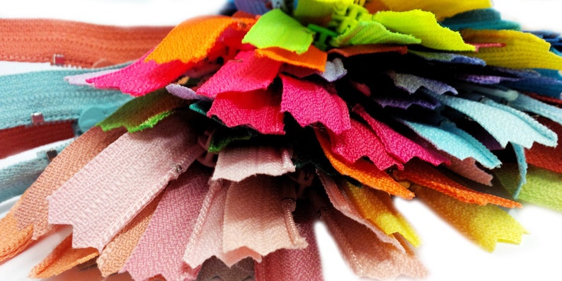 100 7 YKK Number 3 zippers assortment that just includes bright and pastel colors no neutrals~ ZipperStop Wholesale Distributor YKK\u00ae