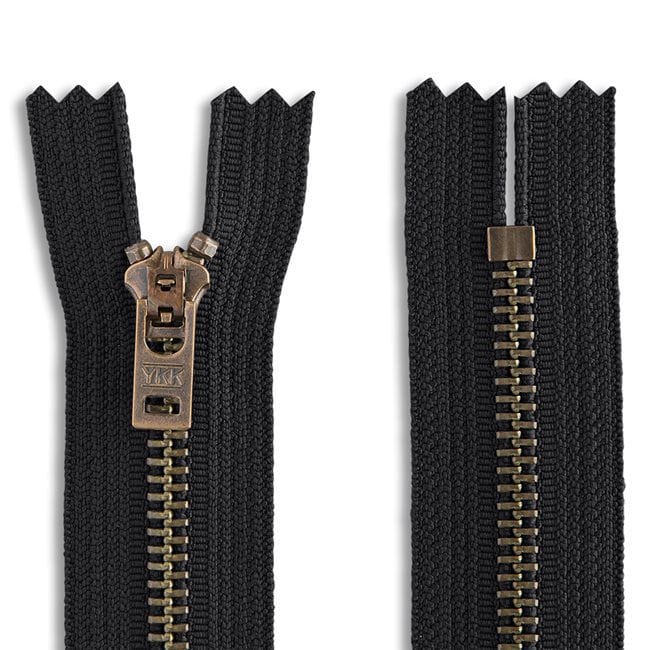 vintage an・an no.5 YKK #5 Antique Brass Jeans Closed Bottom Zipper (1 Zipper