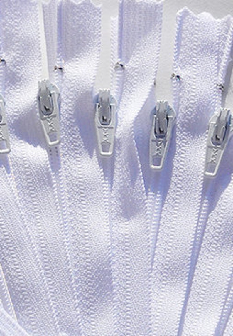 7 GROS ykk ZIPPERS 7 pouces blanc douze fermetures à glissière ykk Couleur 501 Closed End ZipperStop Grossiste distributeur autorisé YKK® image 1