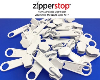 Zipper Repair Kit Solution YKK #3 Coil Non Lock Long Pull Slider Color White or Black Made in USA  25pcs a Pack-ZipperStop Wholesale  YKK®