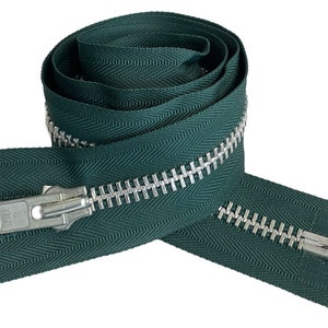 YKK 10 4 to 36 Aluminum Heavy Duty Metal Coats Jacket Zipper Separating Made in The United States Choice of Color Length 890 - Hemlock Green