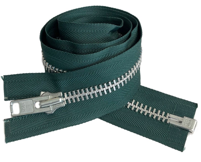 YKK 10 4 to 36 Aluminum Heavy Duty Metal Coats Jacket Zipper Separating Made in The United States Choice of Color Length 890 - Hemlock Green