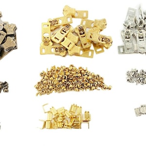 Zipper Repair Kit YKK #5 Metal Jean Original Sliders Semi Auto Lock (Press) with Top and Bottom Stopper Choice of Brass, Aluminum or Antique
