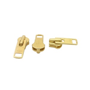 YKK 10 Automatic Lock Slider Original Zipper Repair Kit Solution Made in USA Slider Available Aluminum, Antique Brass or Brass image 2