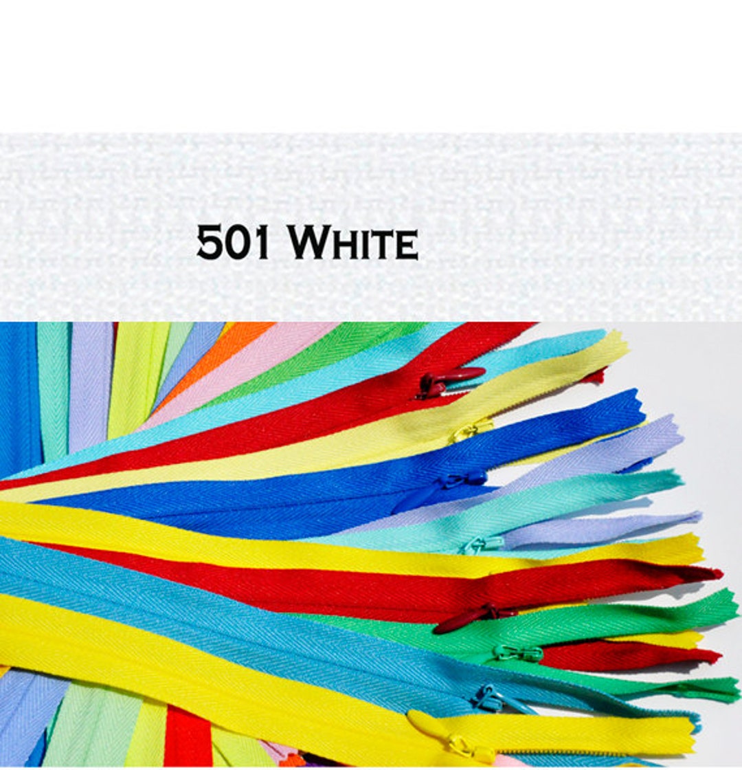 WHOLESALE YKK Zippers Ten 16 Inch White Invisible Zipper Closed Bottom Hidden YKK Zippers Etsy