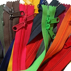 Una cerniera YKK #4.5 da 30" pollici con cerniera per borsa con cursore testa a testa a doppia trazione lunga Made in USA - La tua scelta di colore