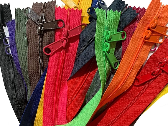 YKK #4.5 Nylon Coil Closed End with Double Pull Zipper 30" Handbag  Head-to-Head Slider, USA Made
