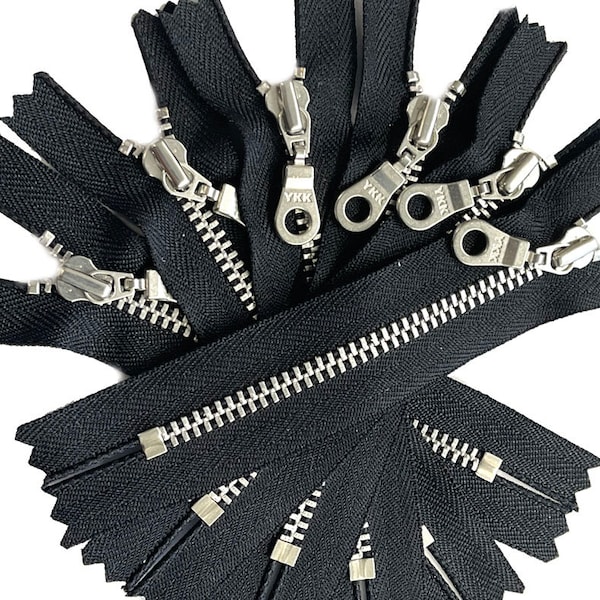 YKK Aluminum 4.5s with Fancy Pull (Donut) Closed-End Zipper Color Black Available in 4, 5, 6, 7, 8, 9, 10 or 11 Inch Made in USA